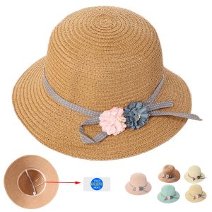 Girls'Flower Sun Protective Straw Hat