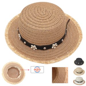 Summer Flower Beach Straw Hat for Kids