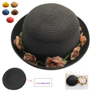 Kids' Dome Flowers Sun Protective Straw Hat