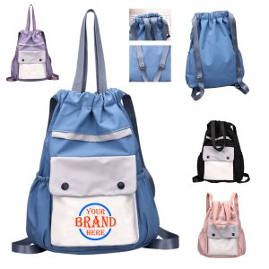 11.81x5.91x15.35 Inch Nylon Drawstring Backpack