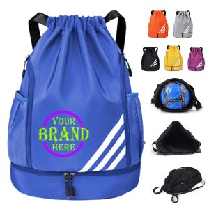 10.63x1.97x6.5inch Polyester Fabric Drawstring Backpack