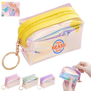 Clear Holographic Zipper Coin Purse