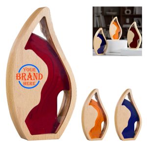 Leaf Shape Acrylic Award with Wooden Frame