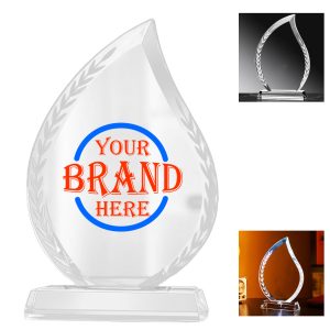 Leaf Shape K9 Crystal Award