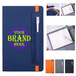 A5 Strap-Bound Pen-Insert Notebook