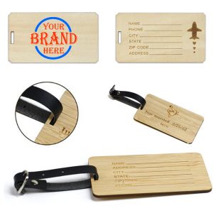 Bamboo Wood Luggage Tag