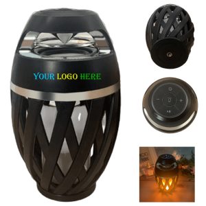 ILive Tiki & Bluetooth Speakers with LED Flame - Black