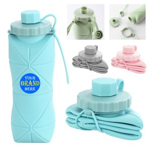 20Oz Collapsible Large Capacity Silicone Water Bottle