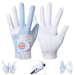Blue and White Golf Gloves