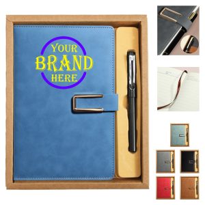 Leather Notebook w/ Ballpoint pen Set