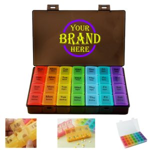 Large 28 Grid Rainbow Medicine Box