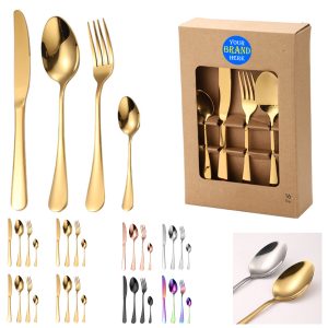 16 Pcs Kraft Box Stainless Steel Cutlery Set