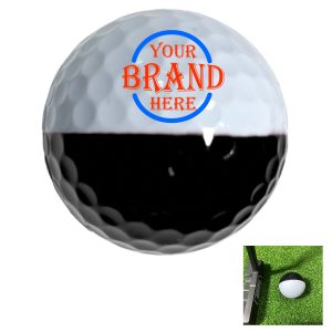 Customizable Black and White Spliced Golf Ball