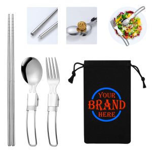 Stainless Steel Folding Flatware Set