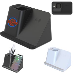 Wireless Charger Stand & Pen Holder 15 W Fast Charging