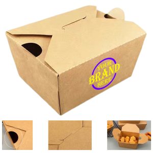 5.12X4.13X2.56Inch Disposable Kraft Paper Fried Chicken Box