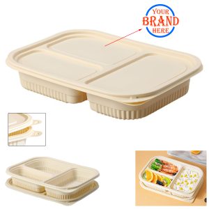 Three Compartments Disposable Degradable Takeaway Lunch Box