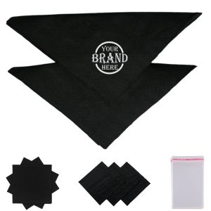 13*13 Inch Wave Pattern Silver-Foiled Black Napkin