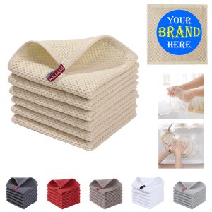 13.4 X 13.4Inch Cotton Waffle Kitchentowel W/ Lanyard