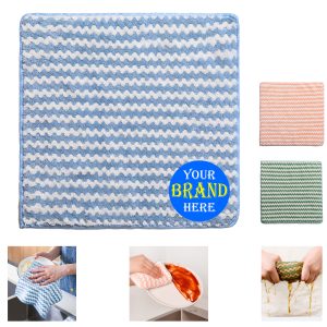 9.8 X 9.8Inch Coral Velvet Cleaning Cloth W/ Lock- Edge