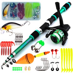 70.86 Inch Super Short Rod Kids Fishing Rod Includes Accessories And Bait Boxes