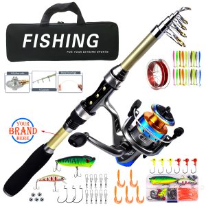 70.86 Inch Long Cast Rod Fishing Wheel Rod With A Black Bag