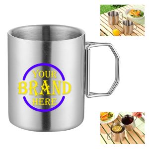 304 Stainless Steel 10Oz Folding Handle Water Cup