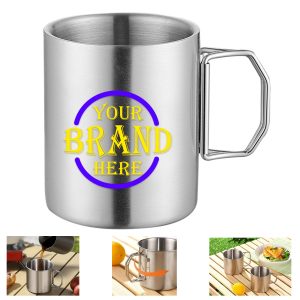 304 Stainless Steel 13.53Oz Folding Handle Water Cup
