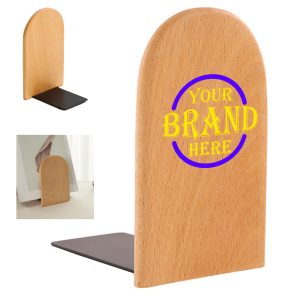 Large Wooden Bookend With Round Top