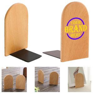 Small Wooden Bookend With Round Top